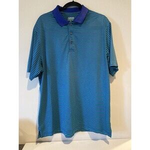 IZOD Golf Polo Shirt Mens Size L Short Sleeve DK Green/Blue Excellent Condition